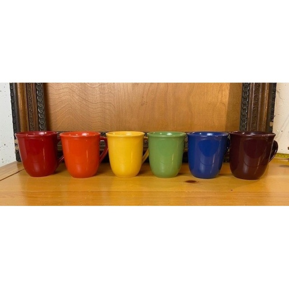 Mr. Coffee Colors of the Rainbow Coffee Mug Set 6 Ceramic Multicolor 12oz Mugs